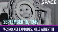 A title card with a small monkey who launched on a failed test flight in 1949