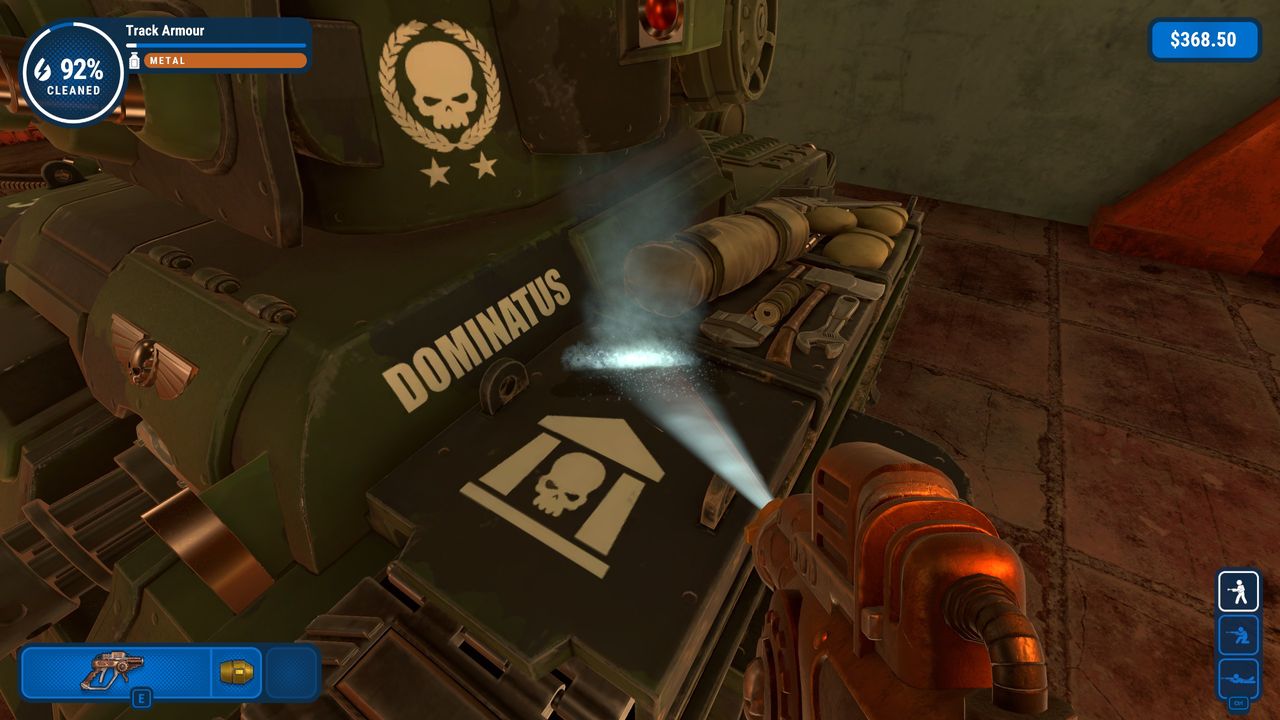 Powerwash Simulator 40k - Spraying a tank's insignia