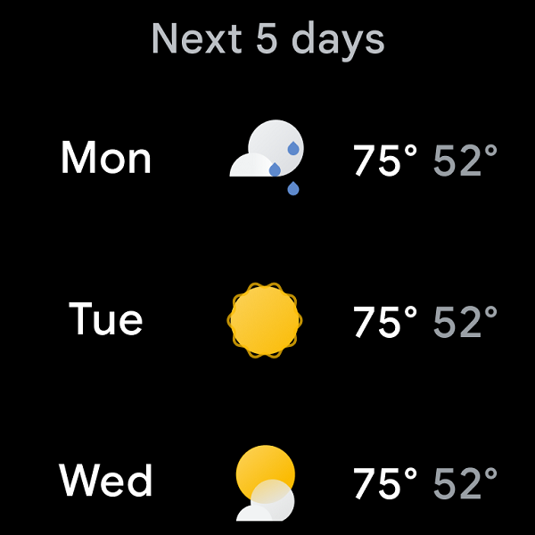 Google Weather app Wear OS 3