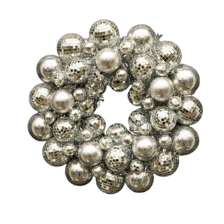 Silver Disco Ball Wreath