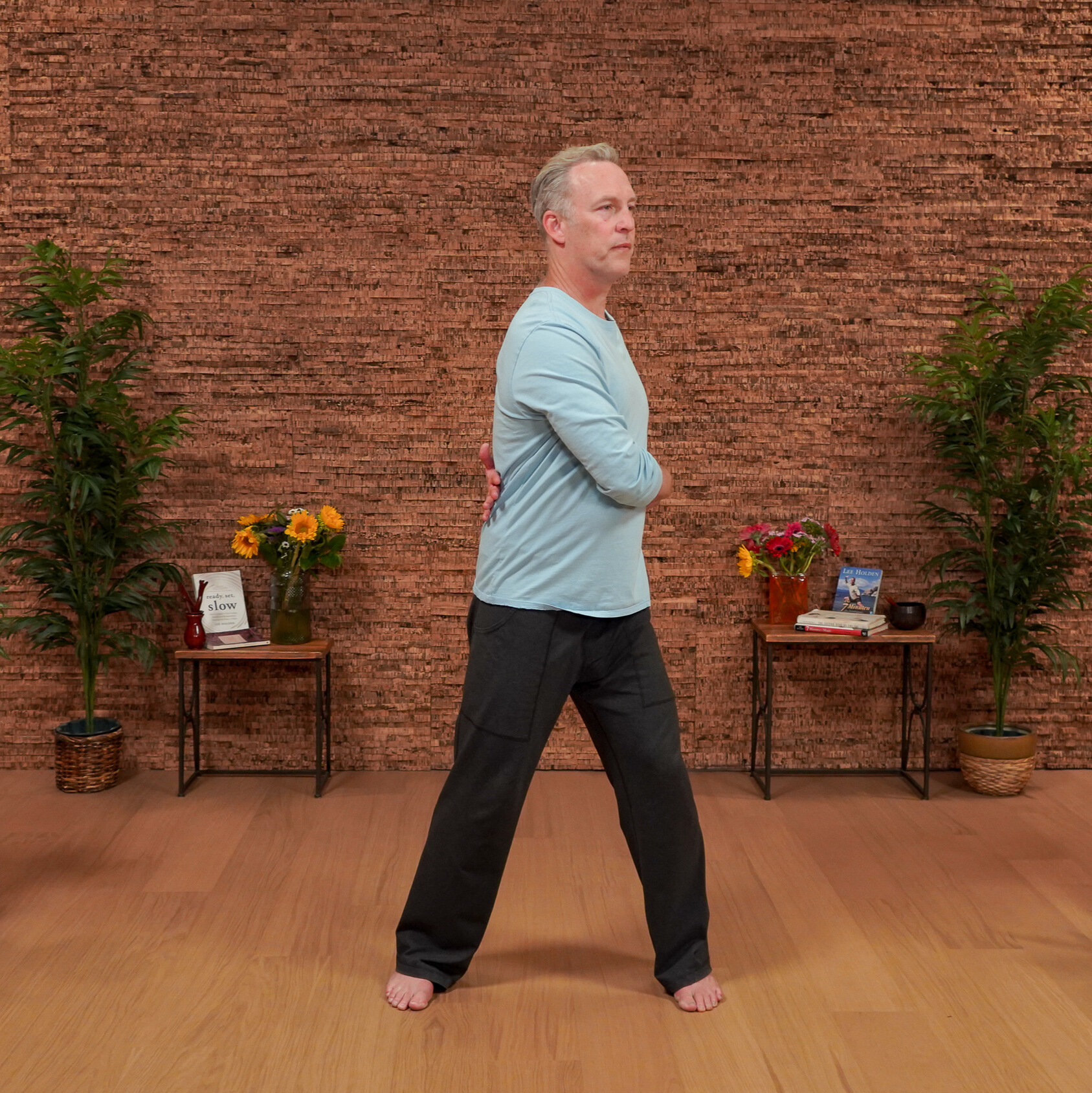 Man demonstrating Qigong movements