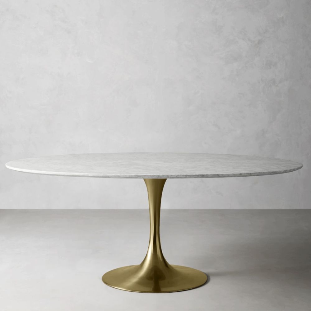 Marble table with gold base