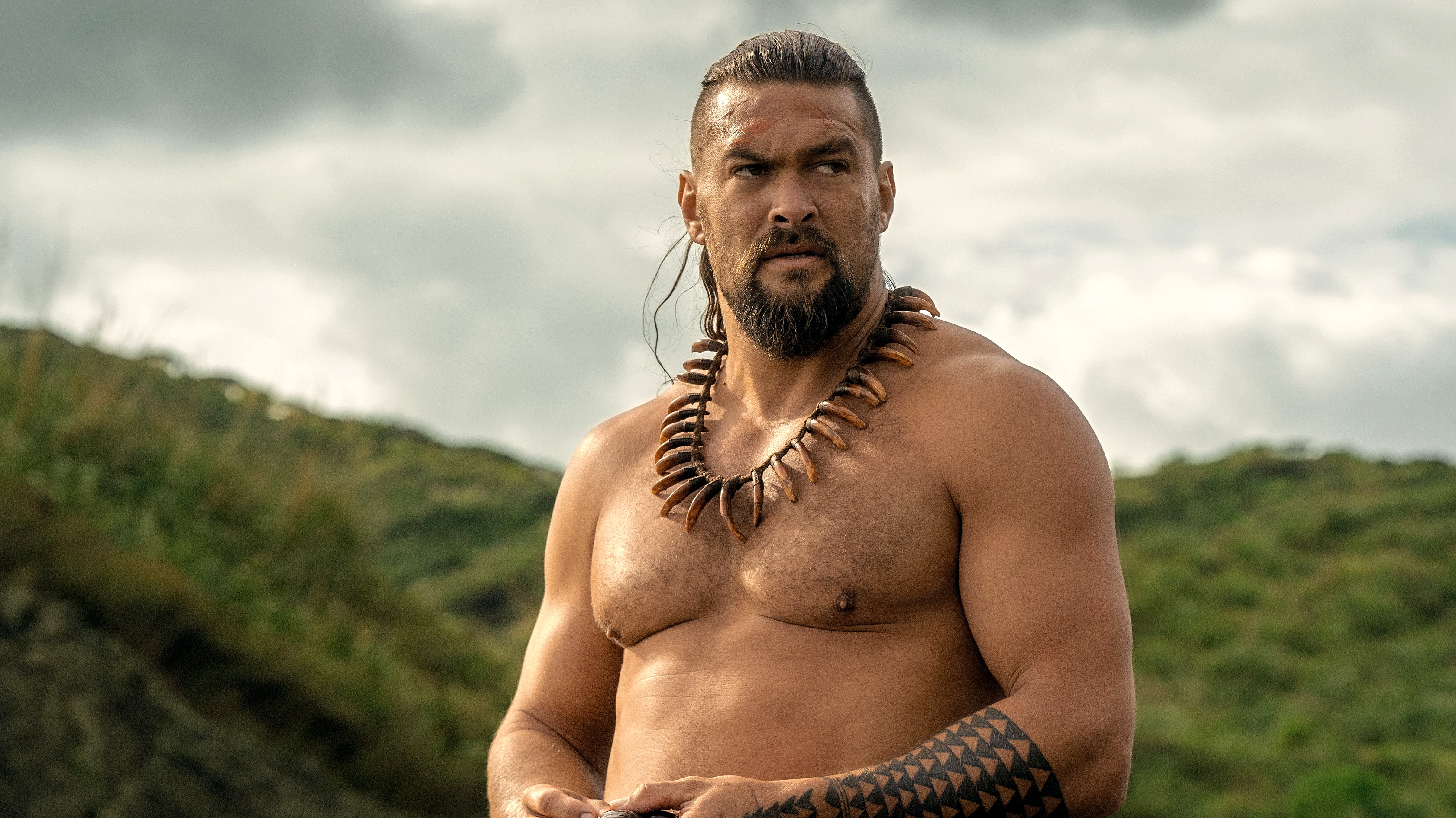 Ka'iana (Jason Momoa) stands alone in a scene from Apple TV's "Chief of War"