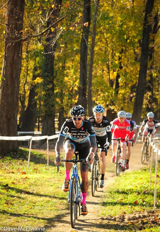 Ben Berden (Raleigh Clement) taking control of the race on lap one