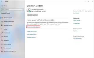 Windows update download and install option 