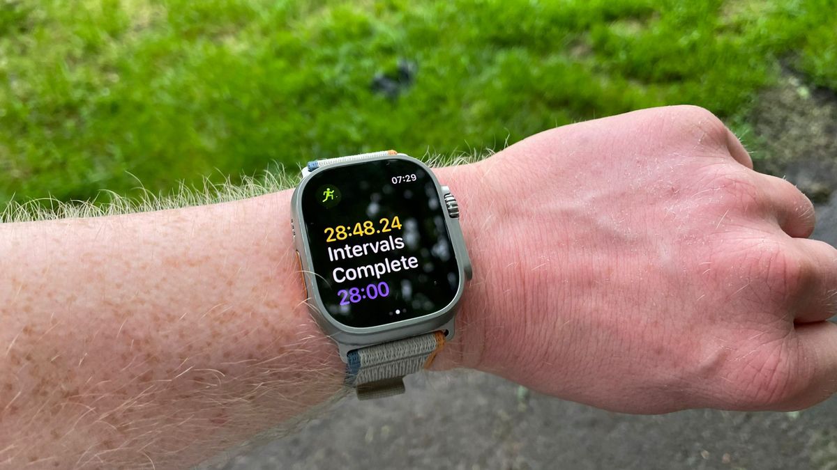 The Apple Watch Ultra 2 after recording the Physical: 100 running test 