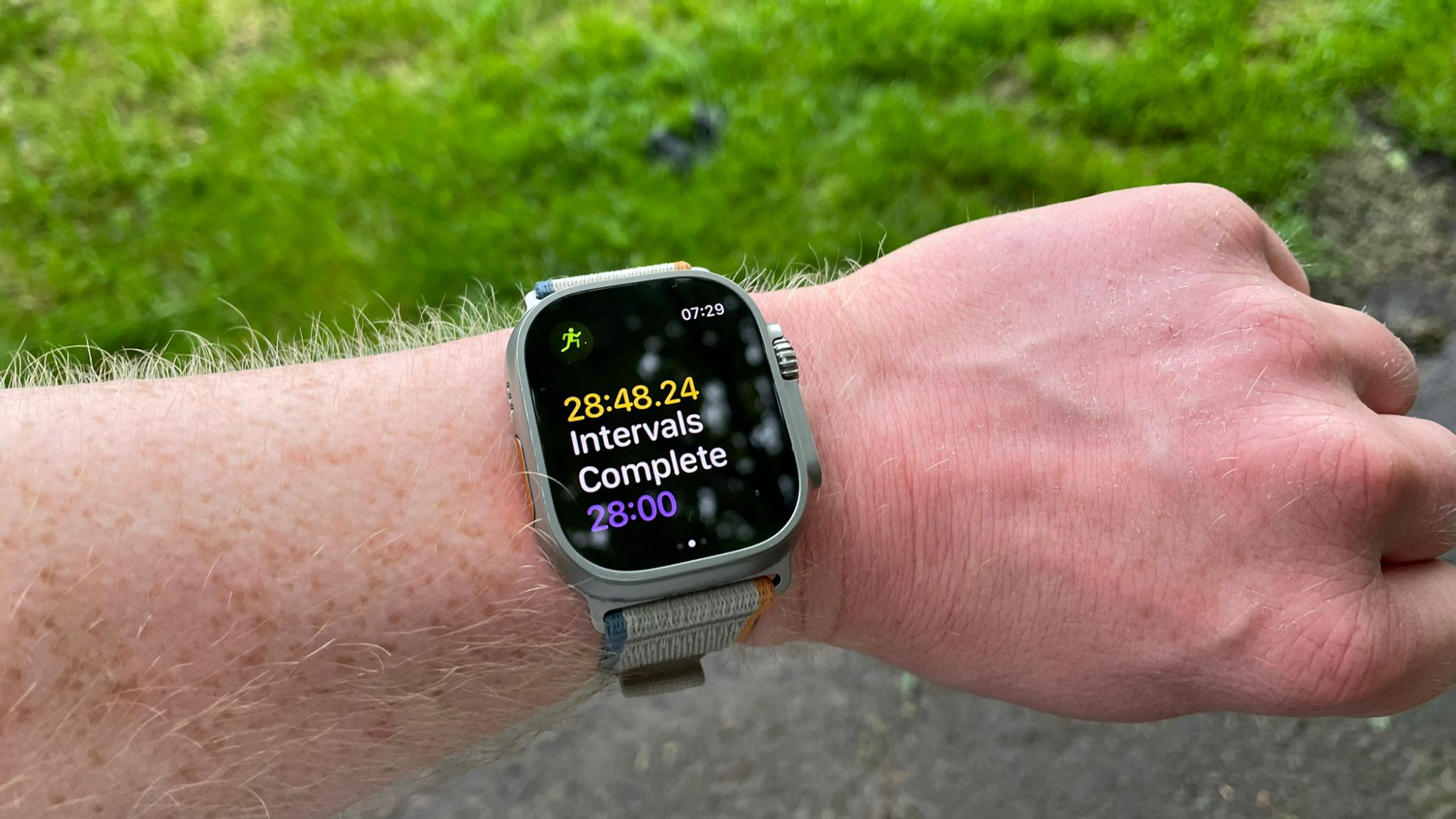 The Apple Watch Ultra 2 after recording the Physical: 100 running test