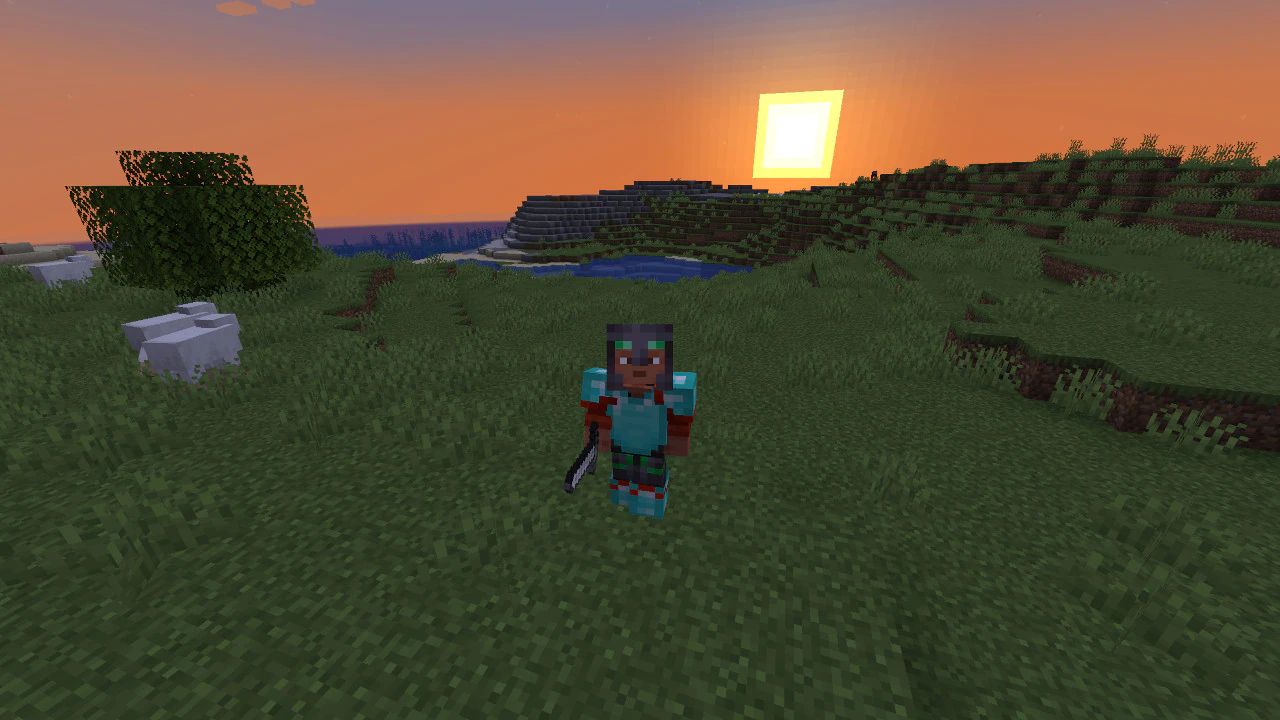 In-game screenshot of Minecraft 1.20's armor trim feature.