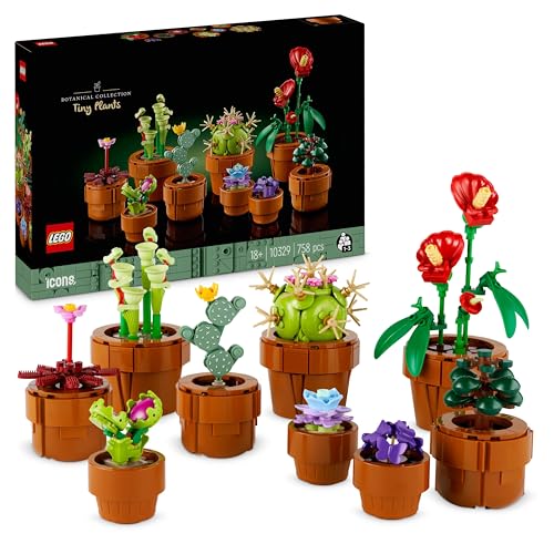 Lego Botanicals Tiny Plants Set - Gifts for Mothers With 9 Potted Artificial Plants for Indoors Incl. Faux Cactuses &amp;amp; Red Anthurium - House Warming Presents &amp;amp; Home Decor - 10329