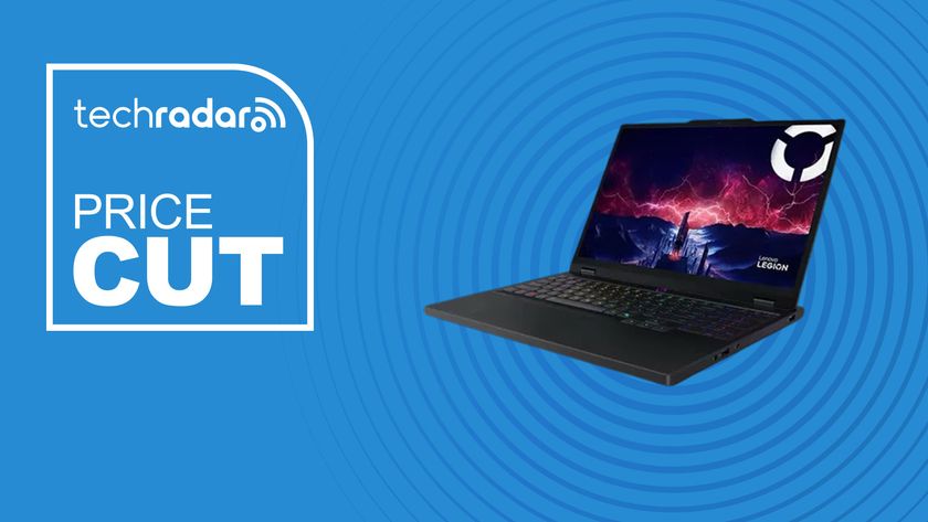 The Lenovo Legion Gaming Laptop on a blue background with text saying Price Cut.