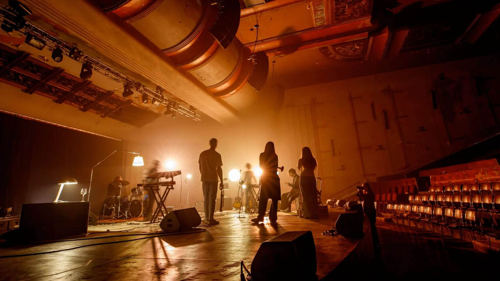 A photo of people on stage at EartH, Hackney.