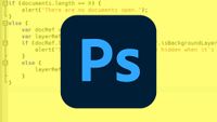Adobe Photoshop logo over a free Photoshop script