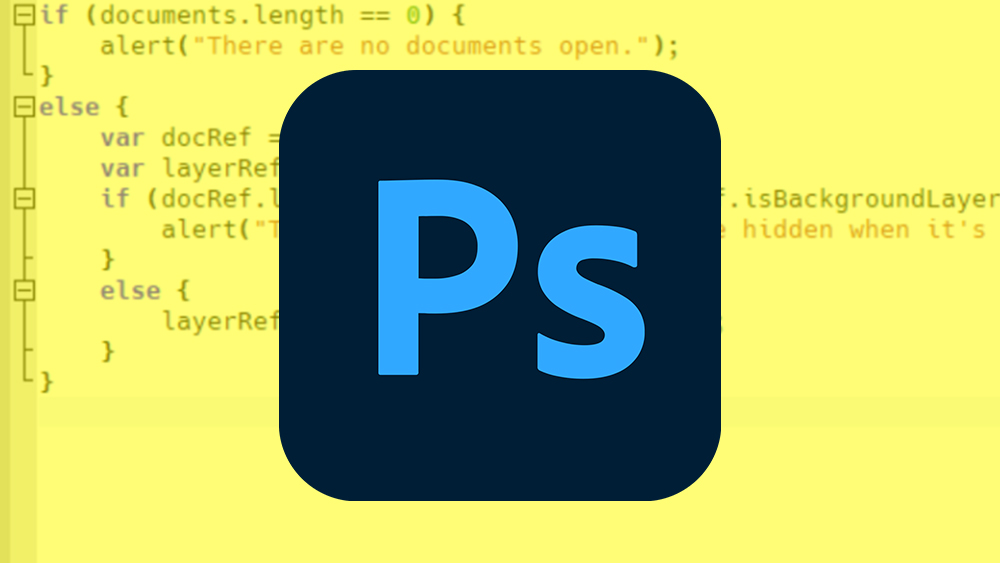 Adobe Photoshop logo over a free Photoshop script