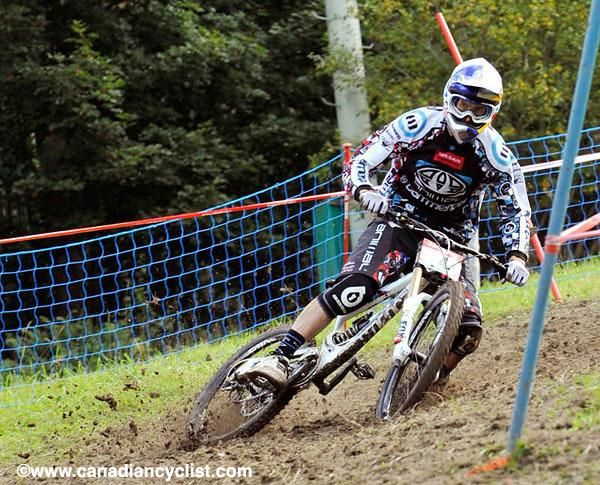 Gee Atherton washes out on a corner