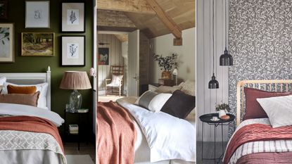 A collation of three bedroom images from in the article