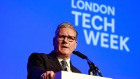 Keir Starmer, UK prime minister, speaks at the London Tech Week exposition in London, UK