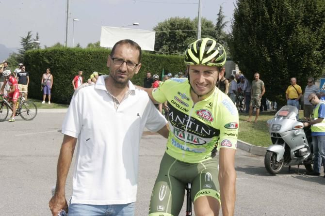 Daniele Colli, who signed for Vini Fantini-Selle Italia in June, with Andrea Noe.