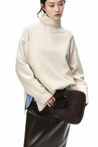 Oversized Polo-Neck Jumper