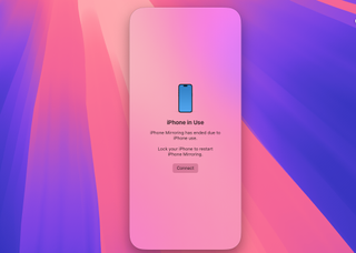 Screenshots of iPhone mirroring using iOS 18 and macOS Sequoia