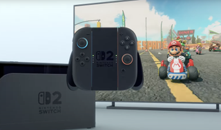 Nintendo Switch 2 console, controller and a TV