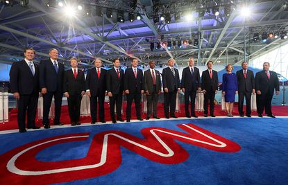 Republican candidates at the 2016 GOP debate.