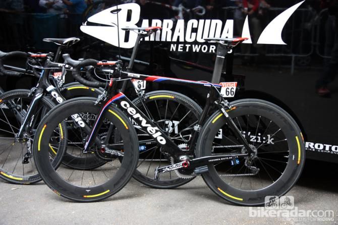 Garmin-Sharp's Cerv&eacute;lo S5 is supposedly one of the most aerodynamic road bikes currently on the pro circuit.