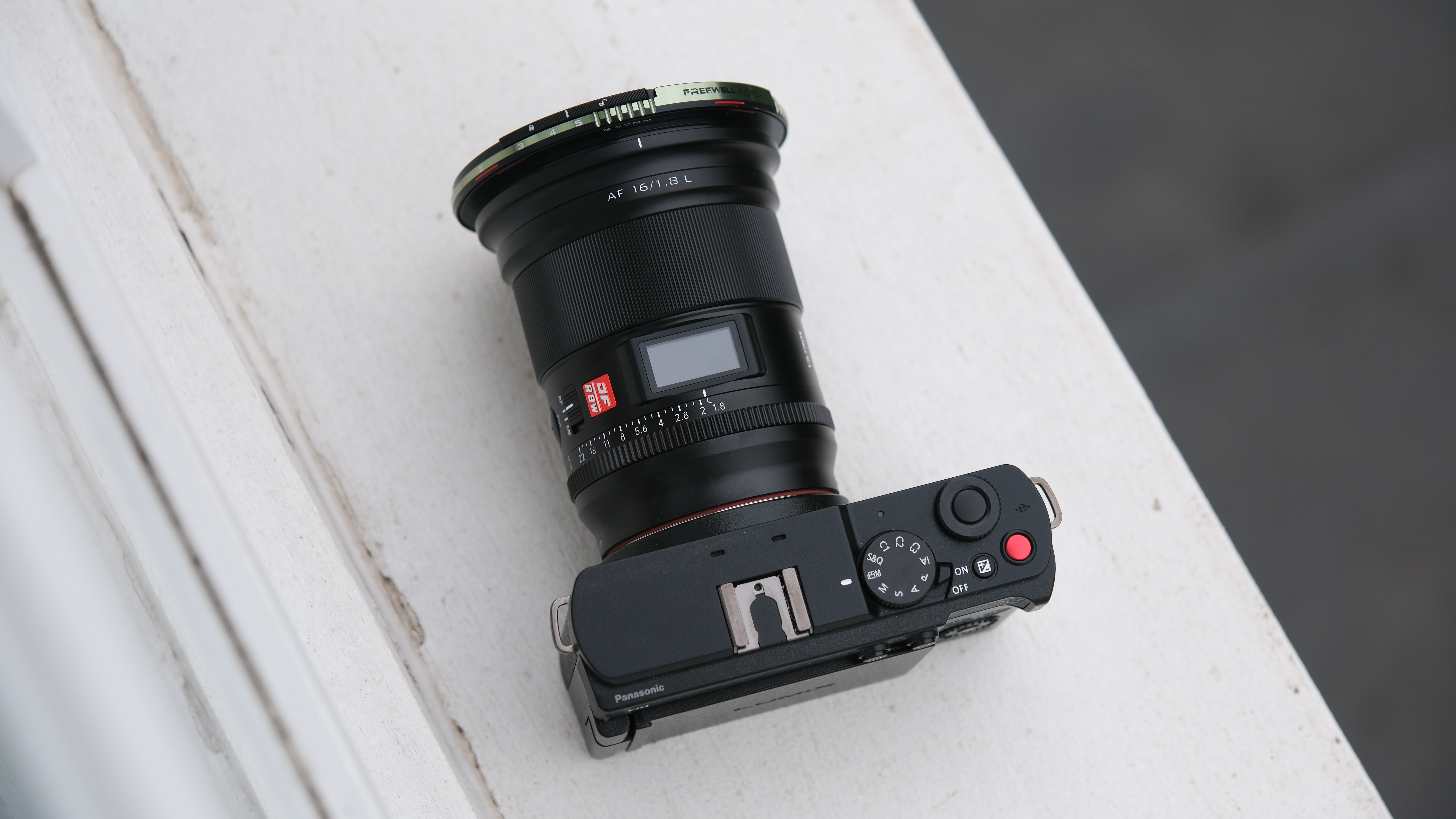 Viltrox AF 16mm F1.8 camera lens on a Lumix S9 camera