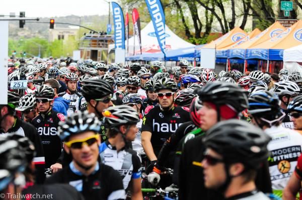 Whiskey Row was packed with racers