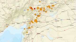 The region swarmed with aftershocks following the initial 7.8 magnitude quake.