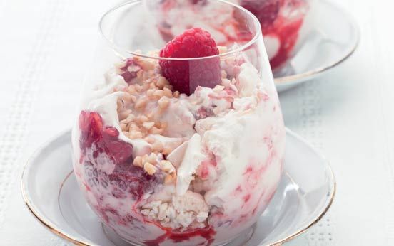 Raspberry and hazelnut Eton mess