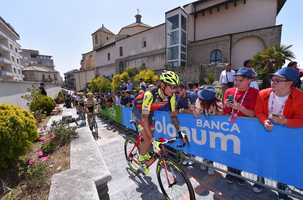 Filippo Pozzato (Wilier Trestina-Southeast) riding to sign on