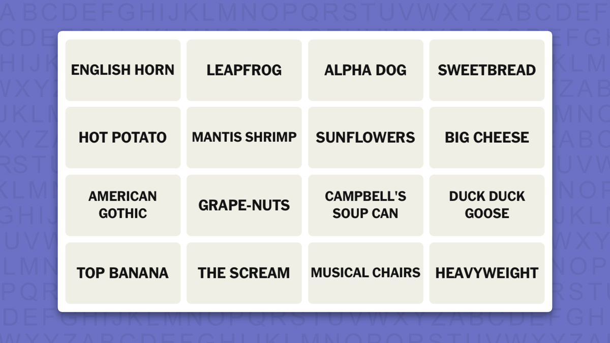 NYT Connections hints for game 1228 on a purple background