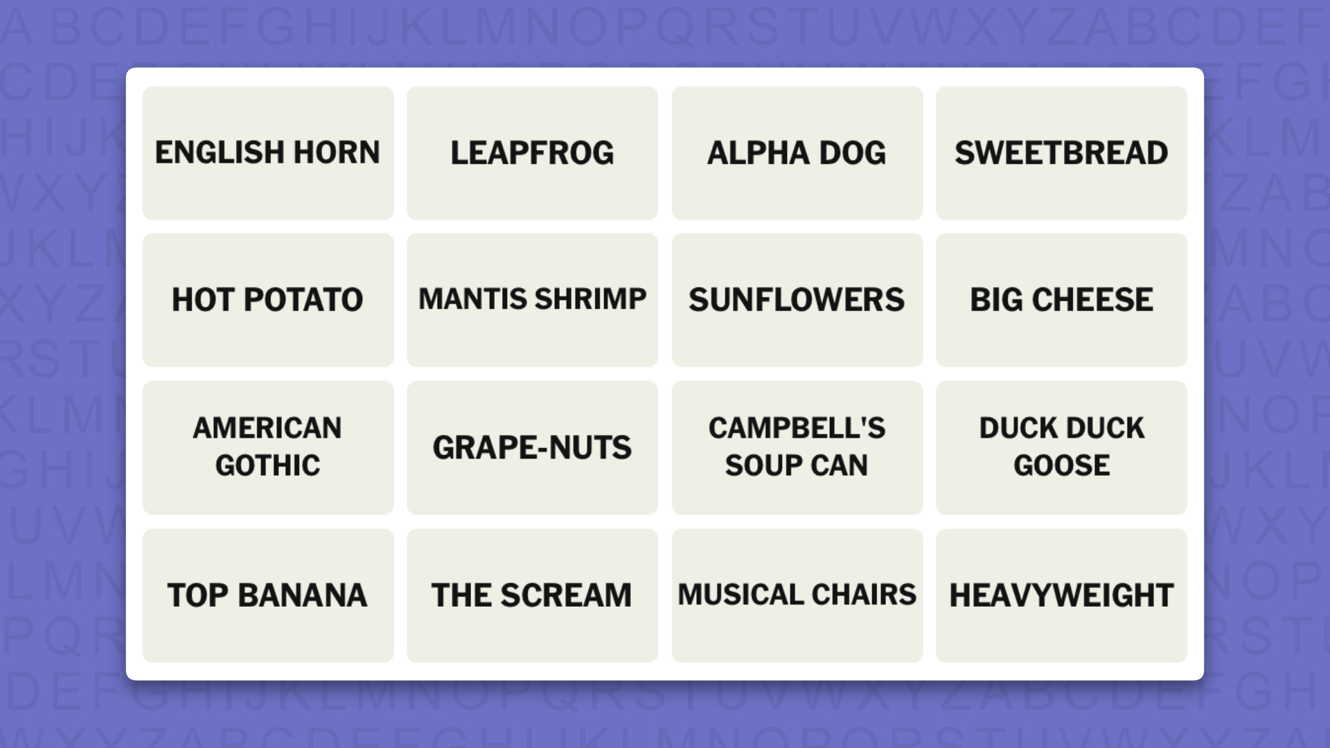 NYT Connections hints for game 1228 on a purple background