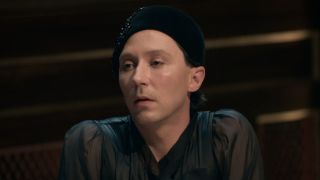 Johnny Weir looking concerned at the Round Table
