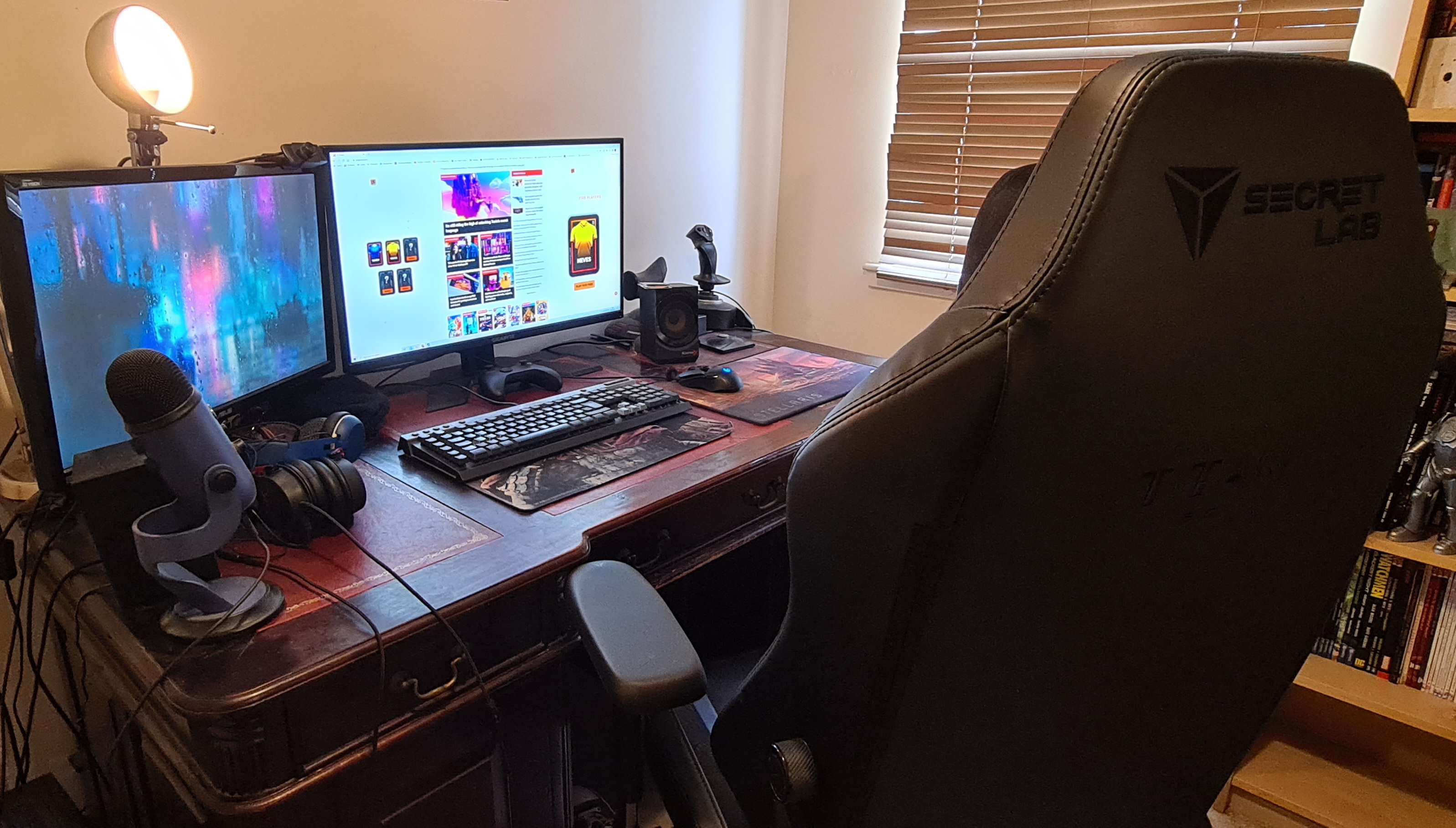 A chair and desk