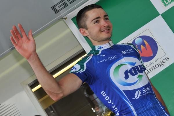 Christophe Laborie (Saur - Sojasun) on stage for winning the sprint classification.