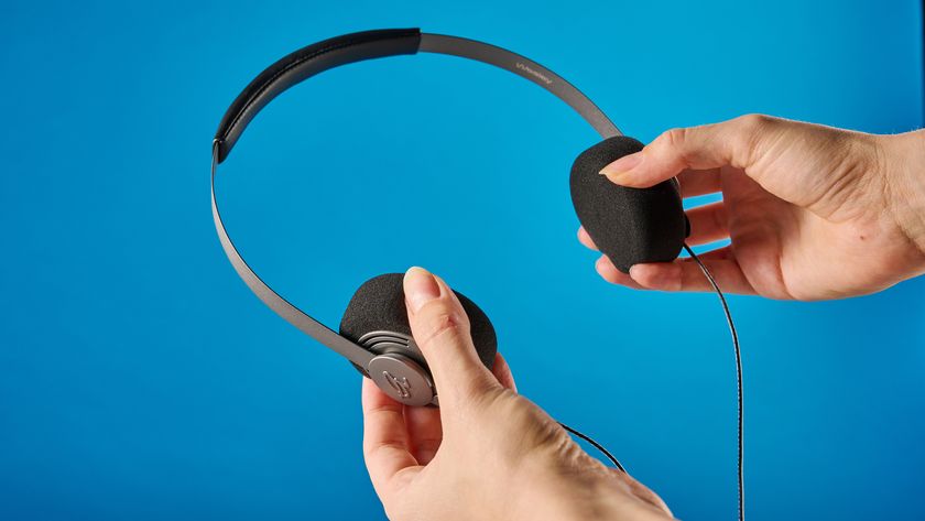 Gadhouse Wesley Headphones, wired headphones photographed in front of a blue background