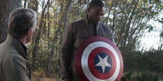 Sam Wilson receiving the shield in Avengers: Endgame