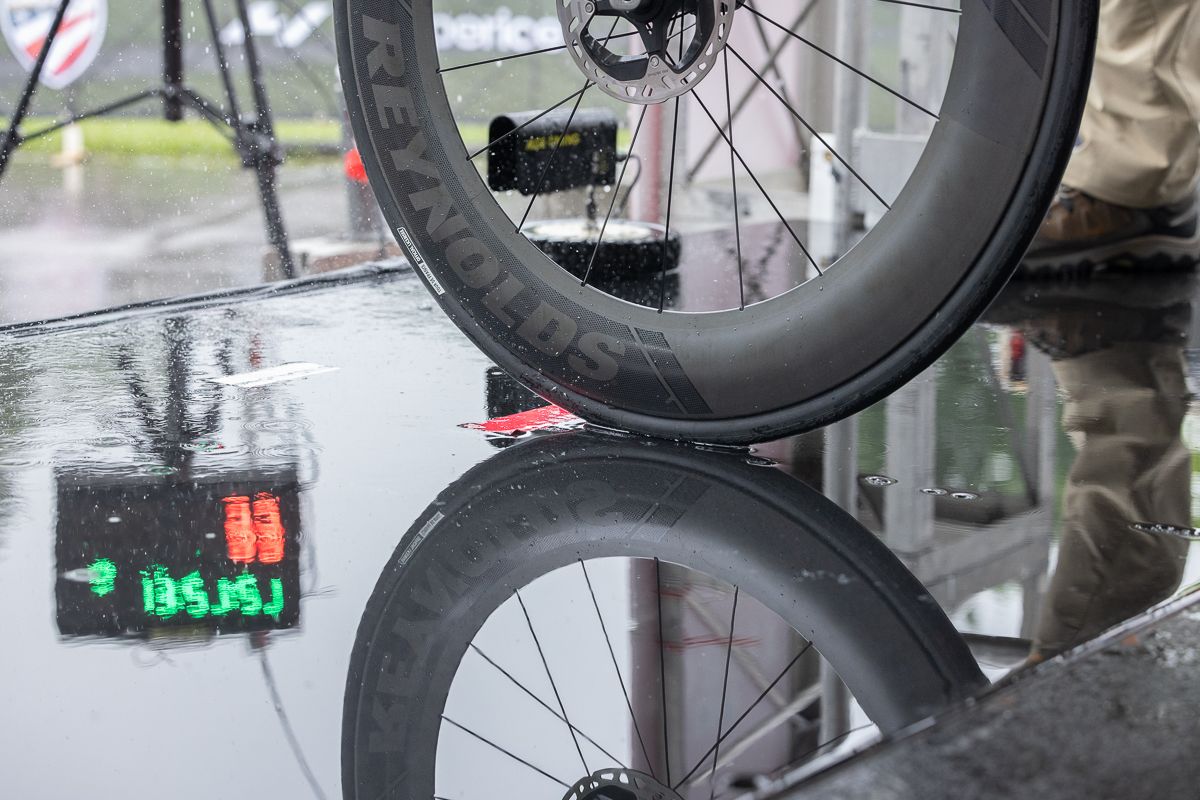 By the the end of the race, water was creeping into the start house.