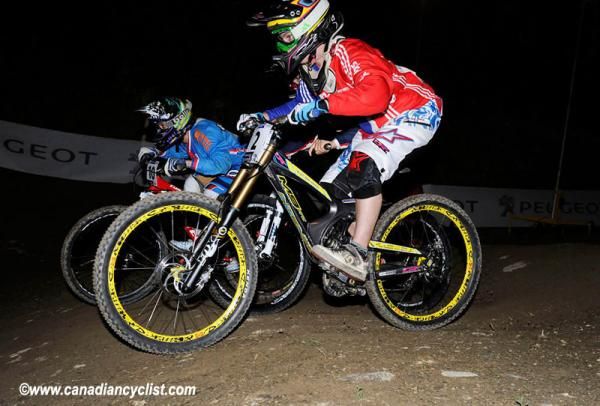 Fionn Griffiths (Great Britain) rode a full DH bike