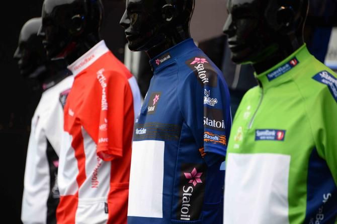 The leader's jerseys