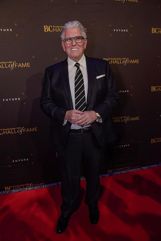New York sports-radio legend Mike Francesa on the red carpet, on hand to congratulate former CBS Sports co-worker Jim Nantz.