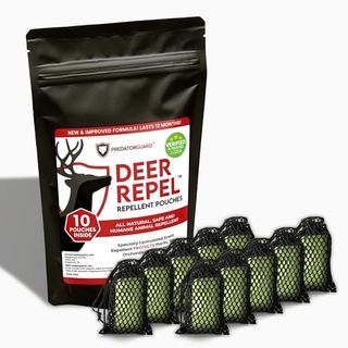 Predator Guard Repellent Plants Pouches - Stop Deer and Rabbits Eating Plants Trees Gardens and Vegetables - 10 Pack Lasts 12 Months - All Natural Ingredients (Deer Repel)