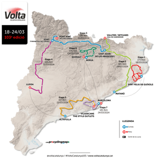 The route of the 2024 Volta a Catalunya
