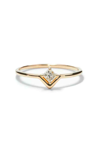WWAKE Diamond Small Nestled Engagement Ring