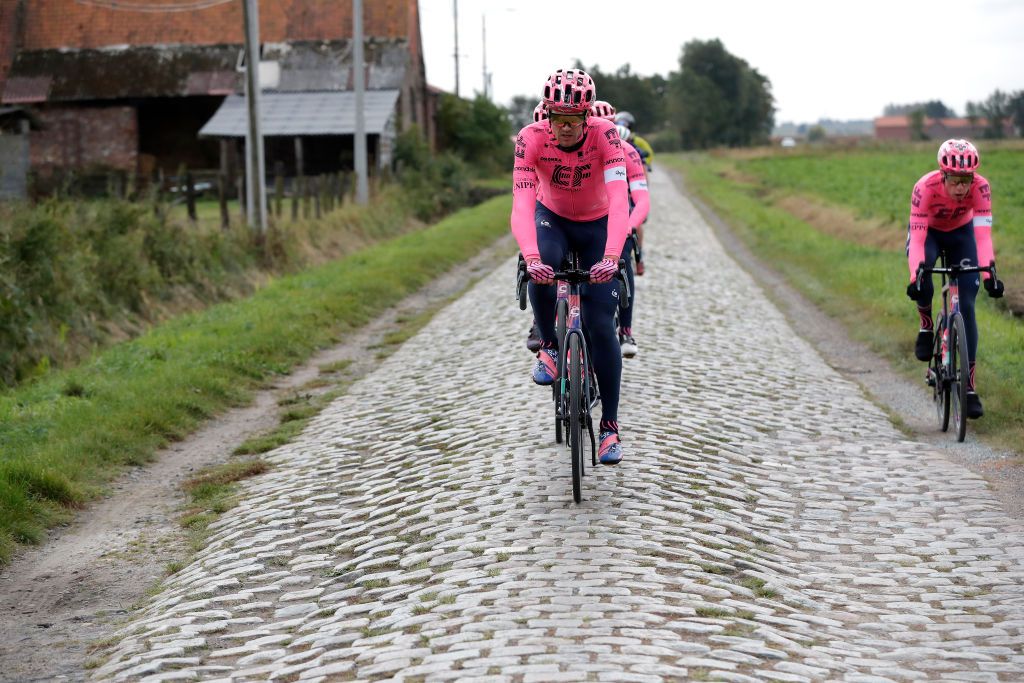 ARENBERG, FRANCE - SEPTEMBER 30: during the 118th Paris - Roubaix 2021 - Training Day 1 / #ParisRoubaix / on September 30, 2021 in Arenberg, France. (Photo by Bas Czerwinski/Getty Images)