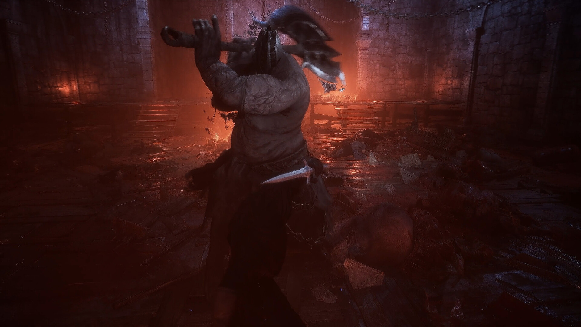 A boss fight in the upcoming PS5 game, The Relic: First Guardian