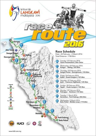 The 2016 Tour de Langkawi route