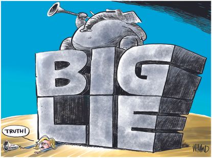Political Cartoon U.S. gop liz cheney big lie