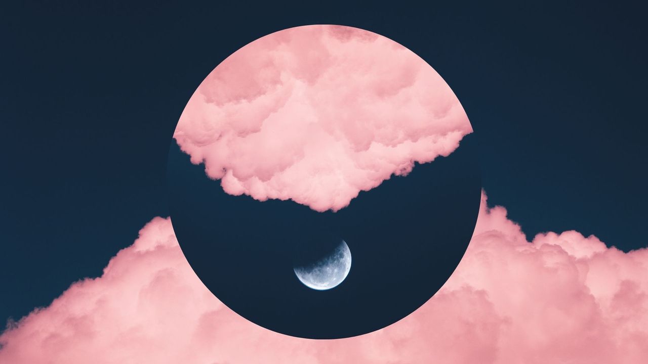 moon photos new moon pink clouds